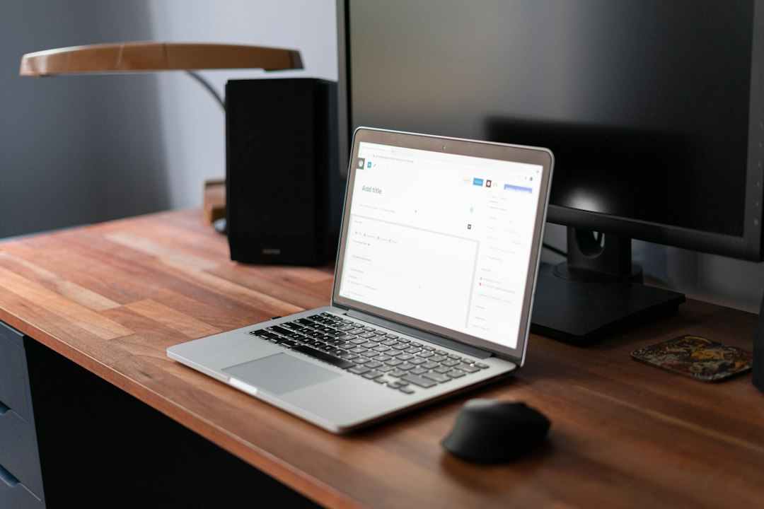 Website design mockup on laptop screen
