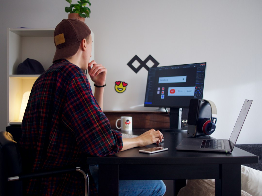Website wireframe on laptop screen