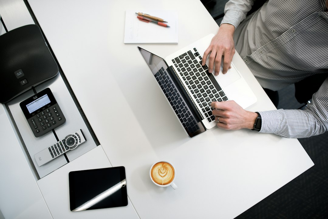 CRM contact database on desk